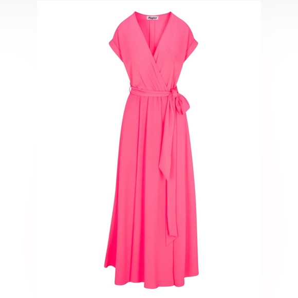 Meghan Fabulous BNWT Jasmine Maxi Dress Neon Pink XL! - Picture 2 of 6